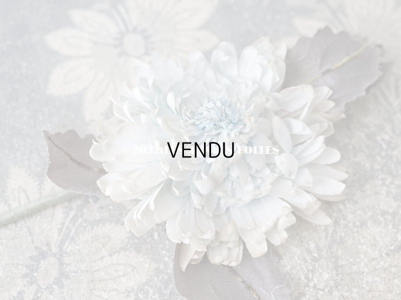 画像7:  アンティーク 布花 西洋菊 クリザンテーム　コサージュ パウダーブルー