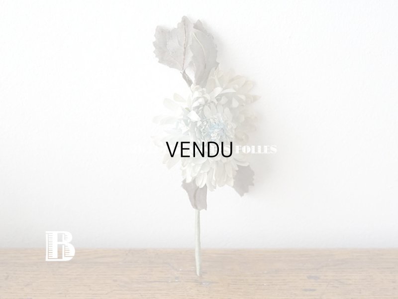 画像5:  アンティーク 布花 西洋菊 クリザンテーム　コサージュ パウダーブルー