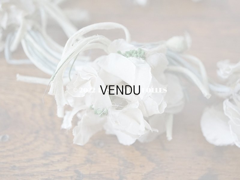 画像3:  アンティーク シルクオーガンジーの布花のティアラ