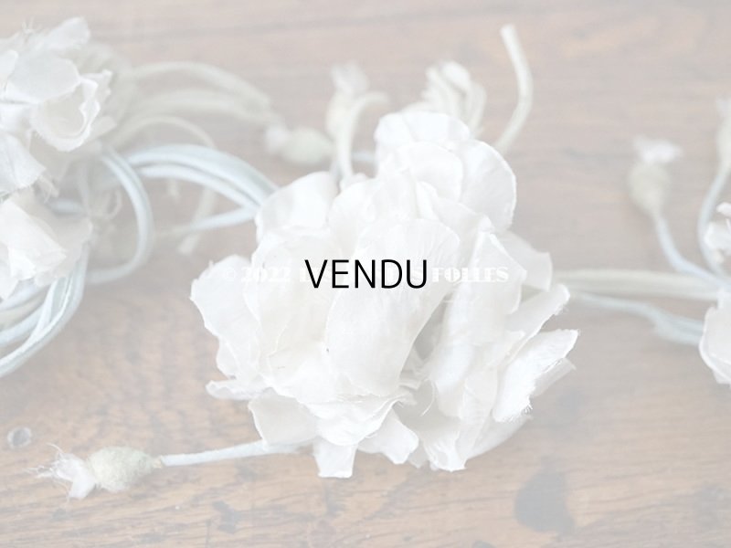 画像6:  アンティーク シルクオーガンジーの布花のティアラ