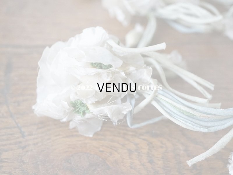 画像4:  アンティーク シルクオーガンジーの布花のティアラ