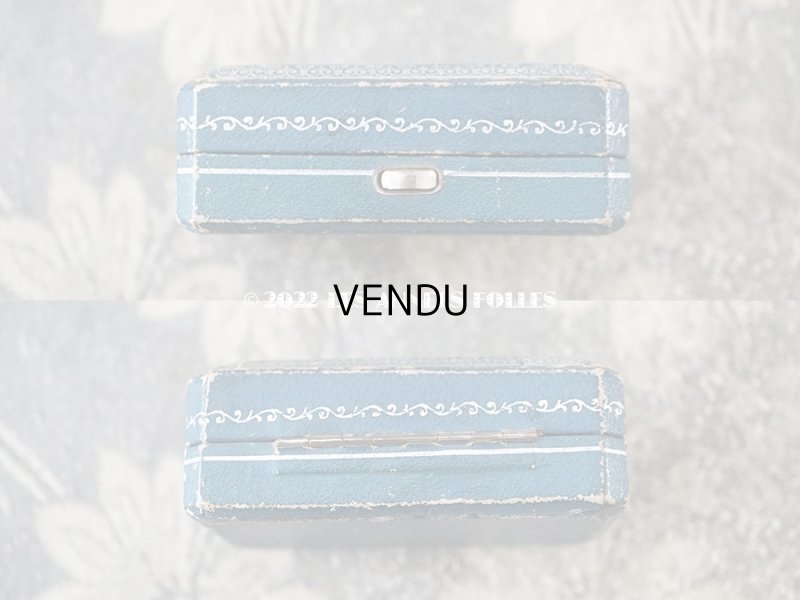 画像3: アンティーク 銀彩入り ジュエリーボックス グレイッシュブルー