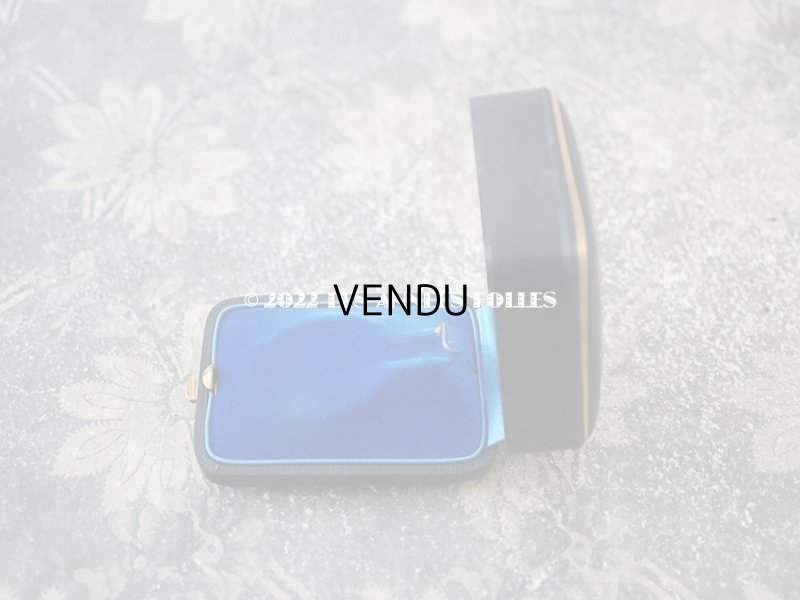 画像7: 19世紀末 アンティーク 本革製 ペンダントトップ用 ジュエリーボックス 金彩入り 黒