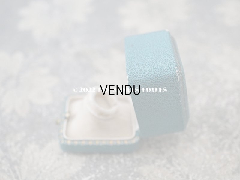 画像8: 1920年代 アンティーク  リングボックス　金彩入り ターコイズブルー ジュエリーボックス