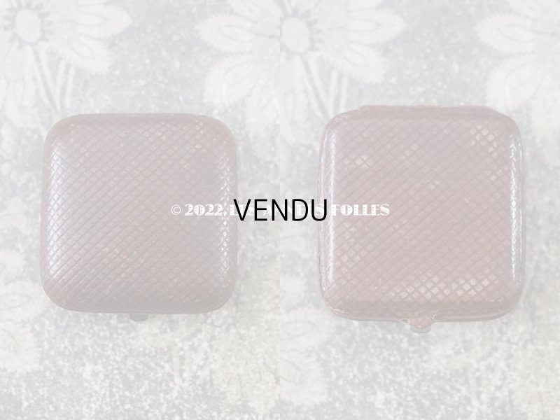 画像3: アンティーク 本革製 小さなジュエリーボックス クロス用 ブラウン