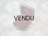 アンティーク 本革製 小さなジュエリーボックス クロス用 ブラウン