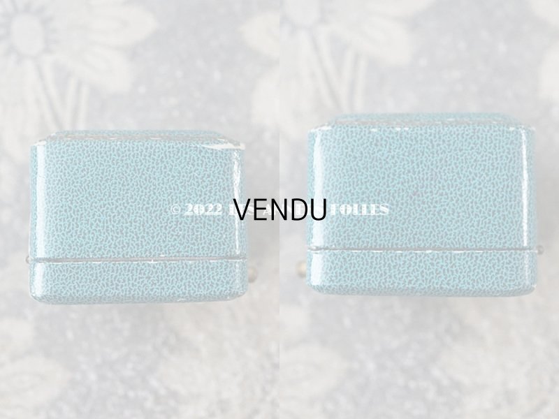 画像5: 1920年代 アンティーク  リングボックス　金彩入り ターコイズブルー ジュエリーボックス