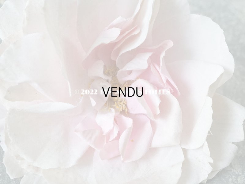 画像6: 1900年代 アンティーク 薔薇の大きな布花 パウダーピンク