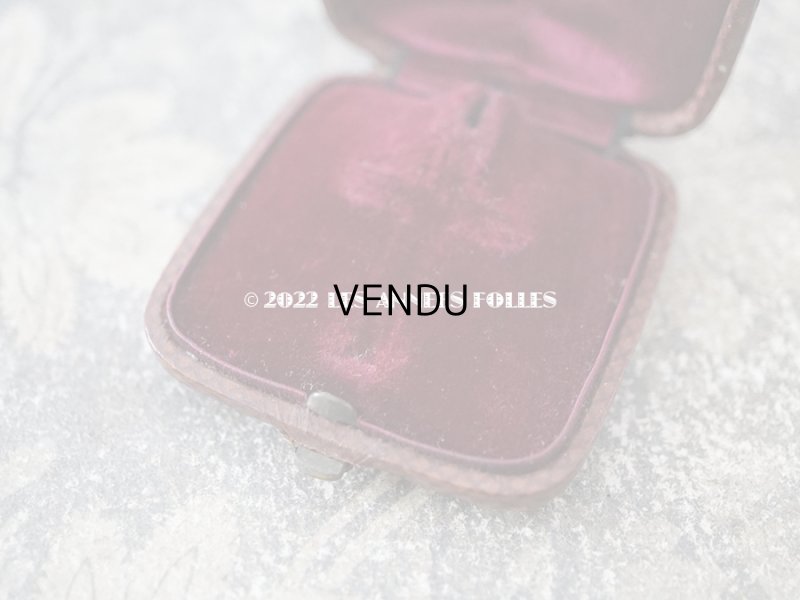 画像7: アンティーク 本革製 小さなジュエリーボックス クロス用 ブラウン