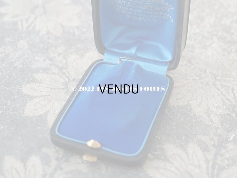 画像9: 19世紀末 アンティーク 本革製 ペンダントトップ用 ジュエリーボックス 金彩入り 黒