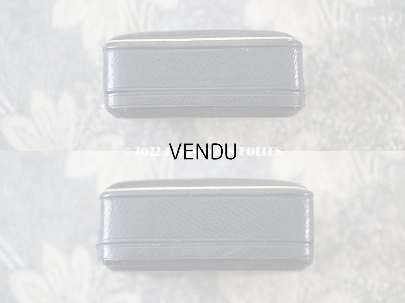 画像5: 19世紀末 アンティーク 本革製 ペンダントトップ用 ジュエリーボックス 金彩入り 黒