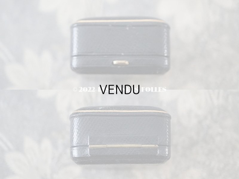 画像6: 19世紀末 アンティーク 本革製 ペンダントトップ用 ジュエリーボックス 金彩入り 黒