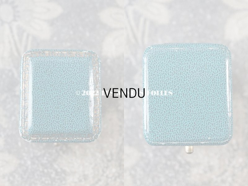 画像3: 1920年代 アンティーク  リングボックス　金彩入り ターコイズブルー ジュエリーボックス