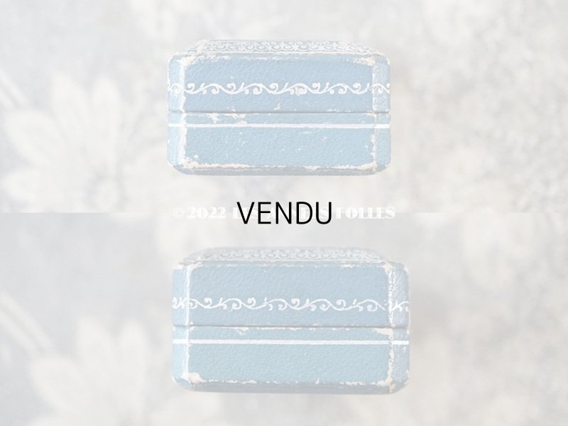 画像4: アンティーク 銀彩入り ジュエリーボックス グレイッシュブルー