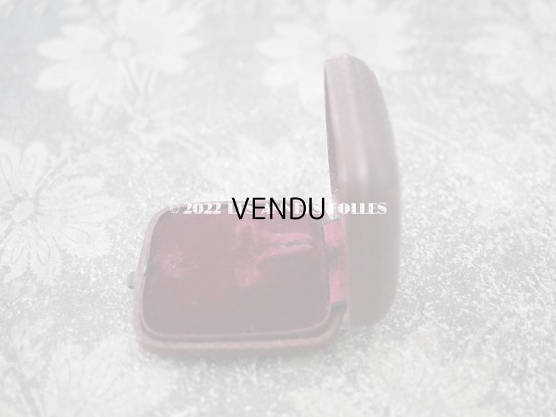 画像5: アンティーク 本革製 小さなジュエリーボックス クロス用 ブラウン