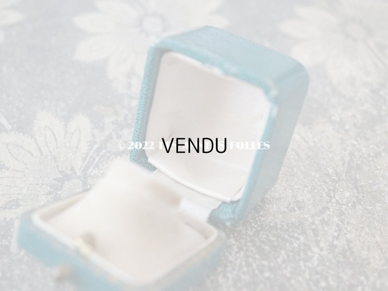 画像7: 1920年代 アンティーク  リングボックス　金彩入り ターコイズブルー ジュエリーボックス