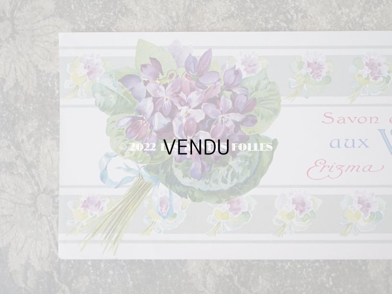 画像2: アンティーク ソープラベル 菫　SAVON EXTRA FIN AUX VIOLETTES　- ERIZMA PARIS -　