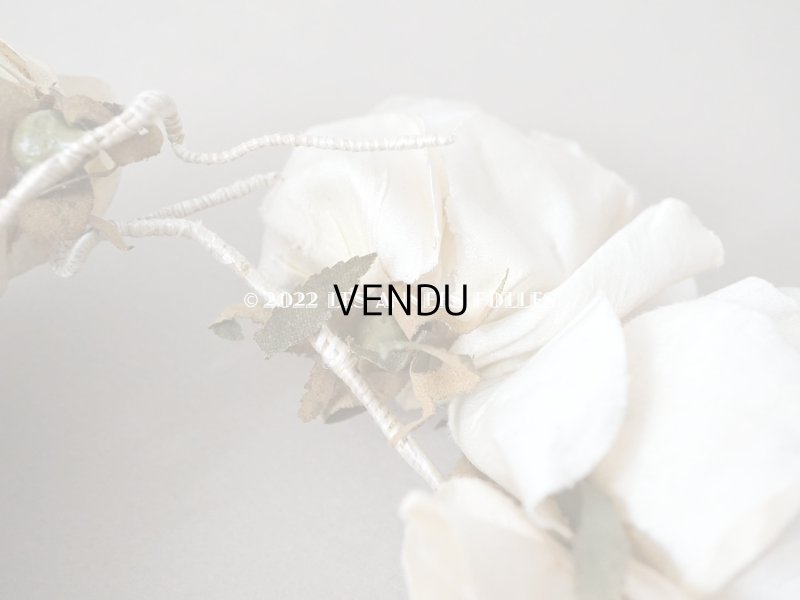 画像10: 19世紀末 アンティーク  薔薇の布花のティアラ  花冠