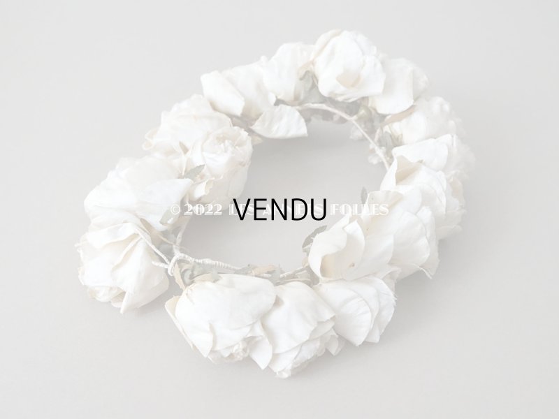 画像3: 19世紀末 アンティーク  薔薇の布花のティアラ  花冠