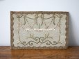 画像2: アンティーク リボン刺繍のパネル 淡いピンクの花　＆　タッセル (2)