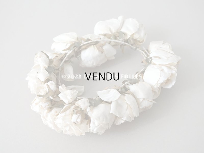 画像12: 19世紀末 アンティーク  薔薇の布花のティアラ  花冠