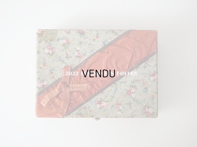 画像3: 19世紀末 アンティーク レースペーパー&リボン付き パフュームボックス 薔薇&勿忘草