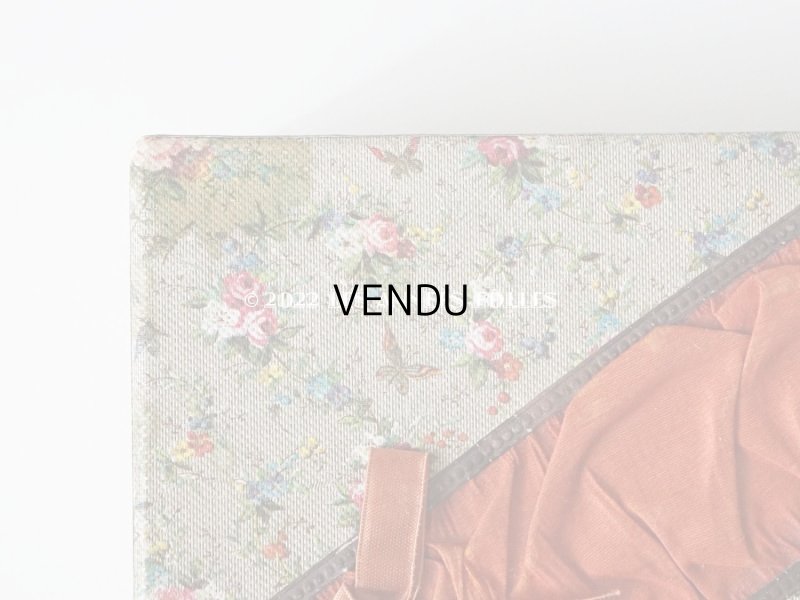 画像7: 19世紀末 アンティーク レースペーパー&リボン付き パフュームボックス 薔薇&勿忘草