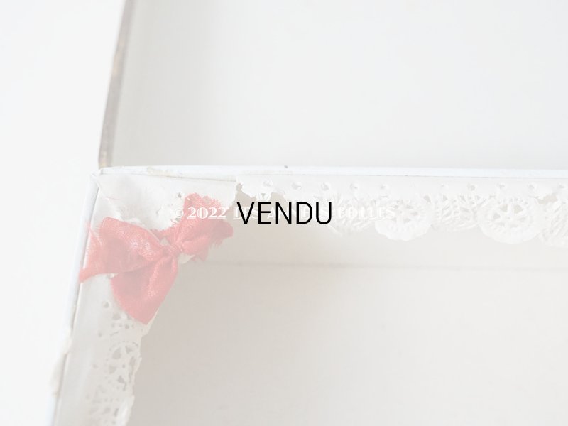 画像13: 19世紀末 アンティーク レースペーパー&リボン付き パフュームボックス 薔薇&勿忘草