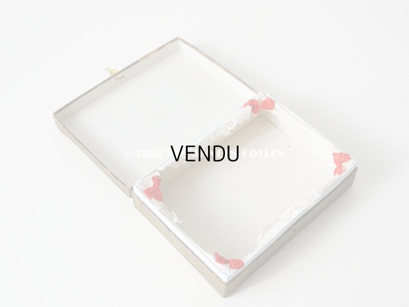 画像11: 19世紀末 アンティーク レースペーパー&リボン付き パフュームボックス 薔薇&勿忘草