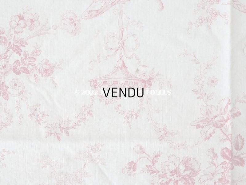 画像3: 1900年代 アンティーク 天使＆薔薇　 コットン製ファブリック  57✗63cm