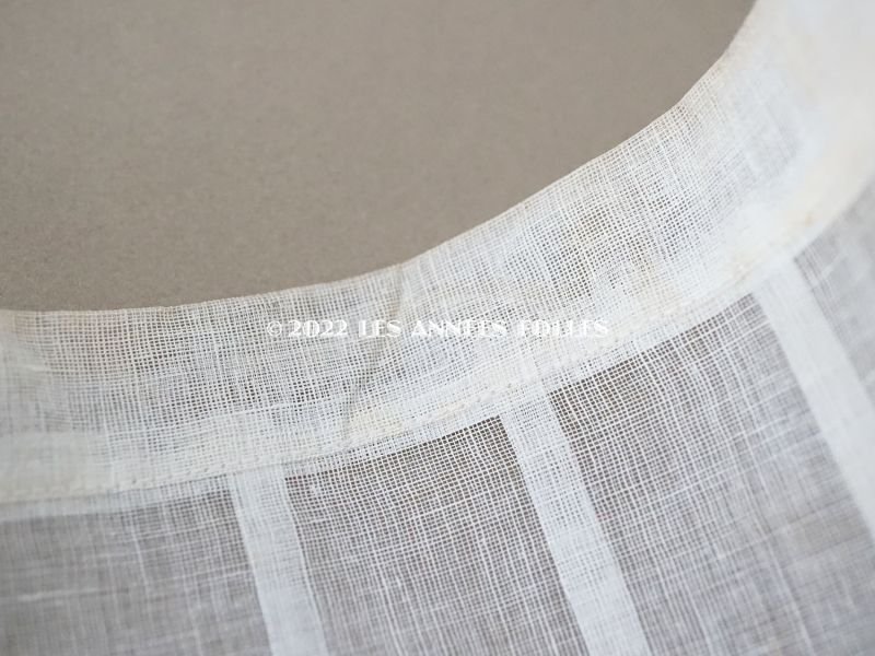 画像7: 1900年頃 アンティーク 幅広 ドレスの裾  プリーツ入り レース付き 幅15.6cm コットンオーガンジー