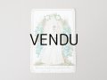 19世紀末　 アンティーク  初聖体のカニヴェ  勿忘草と薔薇のリース
