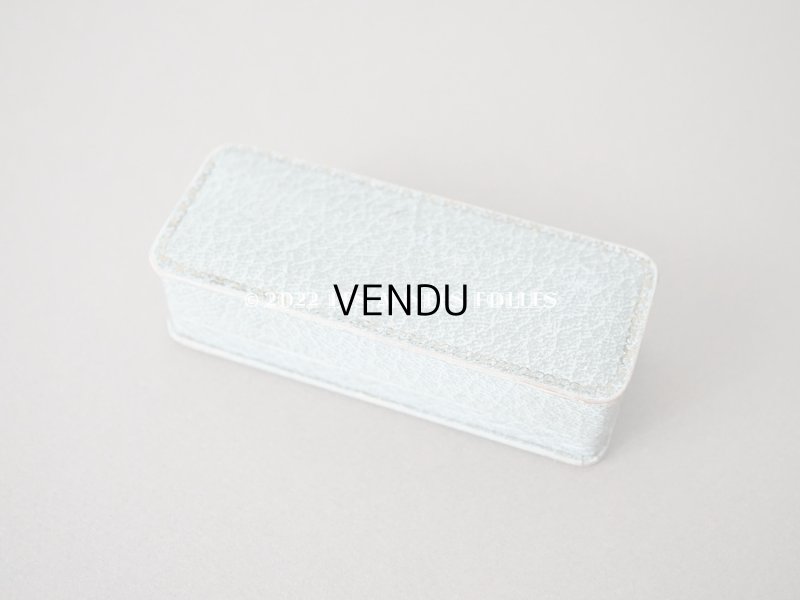 画像3: 1900年代 アンティーク ジュエリーボックス 金彩入り 淡いブルーグレー