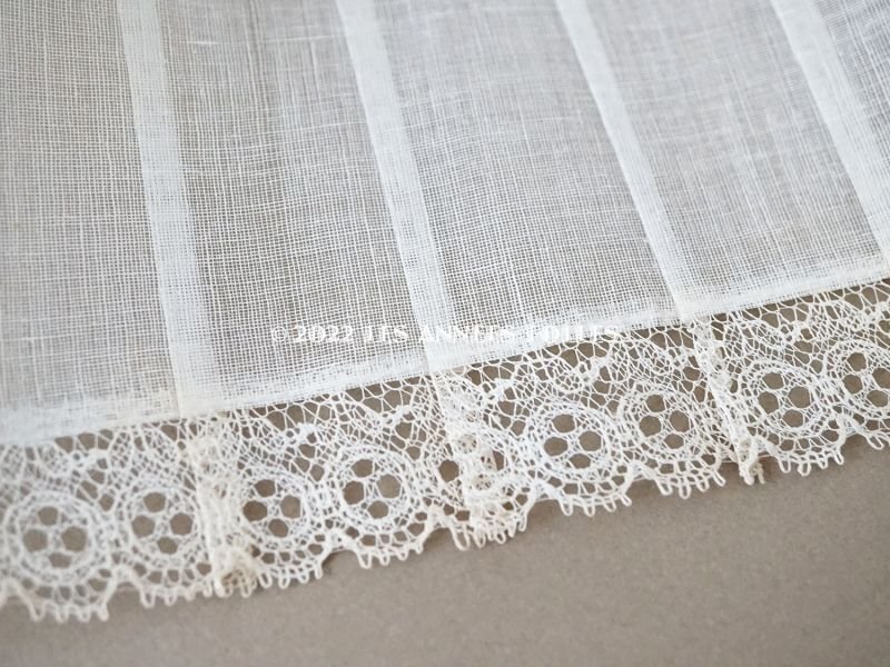 画像4: 1900年頃 アンティーク 幅広 ドレスの裾  プリーツ入り レース付き 幅15.6cm コットンオーガンジー