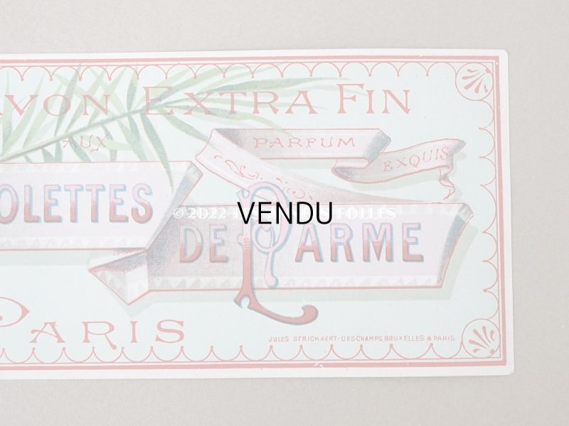 画像3: アンティーク ソープラベル 菫 SAVON EXTRA FIN AUX VIOLETTES DE PARME PARIS 