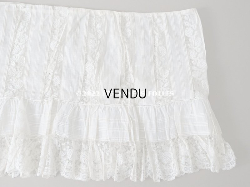 画像12: 1900年代 アンティーク 幅広40cm ドレスの裾  約2m ギャザー入り＆ヴァランシエンヌレース 
