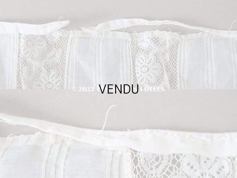 画像13: 1900年代 アンティーク 幅広40cm ドレスの裾  約2m ギャザー入り＆ヴァランシエンヌレース 