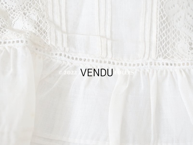 画像6: 1900年代 アンティーク 幅広40cm ドレスの裾  約2m ギャザー入り＆ヴァランシエンヌレース 