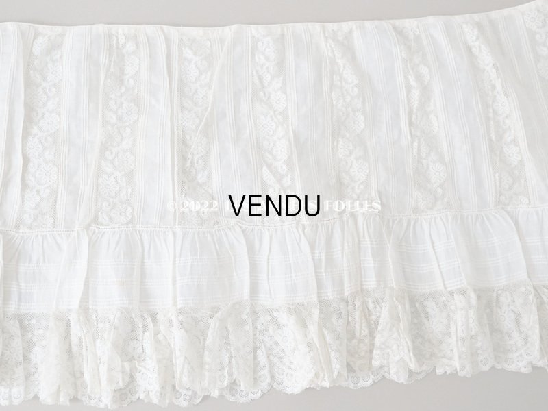 画像15: 1900年代 アンティーク 幅広40cm ドレスの裾  約2m ギャザー入り＆ヴァランシエンヌレース 