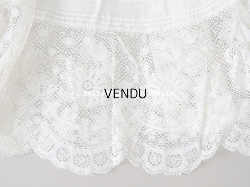 画像8: 1900年代 アンティーク 幅広40cm ドレスの裾  約2m ギャザー入り＆ヴァランシエンヌレース 