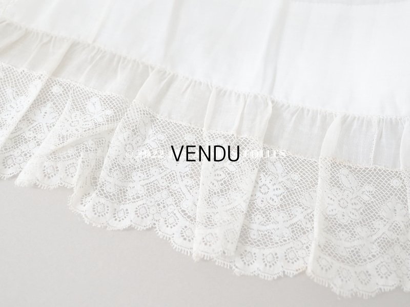 画像5: 1900年代 アンティーク  ドレスの裾  2段のフリル ギャザー入り＆ヴァランシエンヌレース 