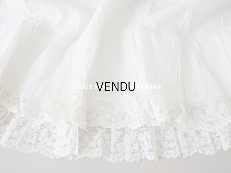 画像7: 1900年代 アンティーク  ドレスの裾  2段のフリル ギャザー入り＆ヴァランシエンヌレース 