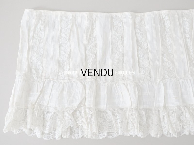 画像14: 1900年代 アンティーク 幅広40cm ドレスの裾  約2m ギャザー入り＆ヴァランシエンヌレース 