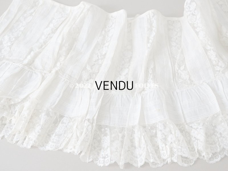 画像3: 1900年代 アンティーク 幅広40cm ドレスの裾  約2m ギャザー入り＆ヴァランシエンヌレース 