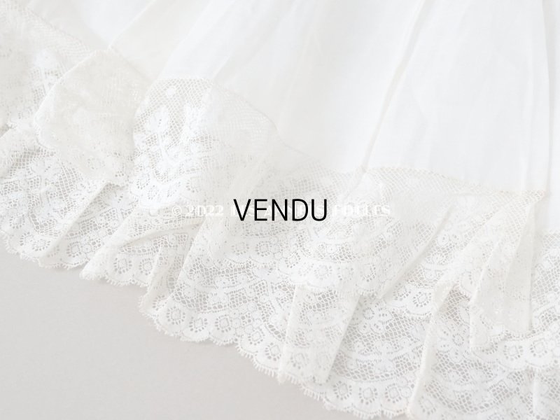 画像4: 1900年代 アンティーク  ドレスの裾  2段のフリル ギャザー入り＆ヴァランシエンヌレース 