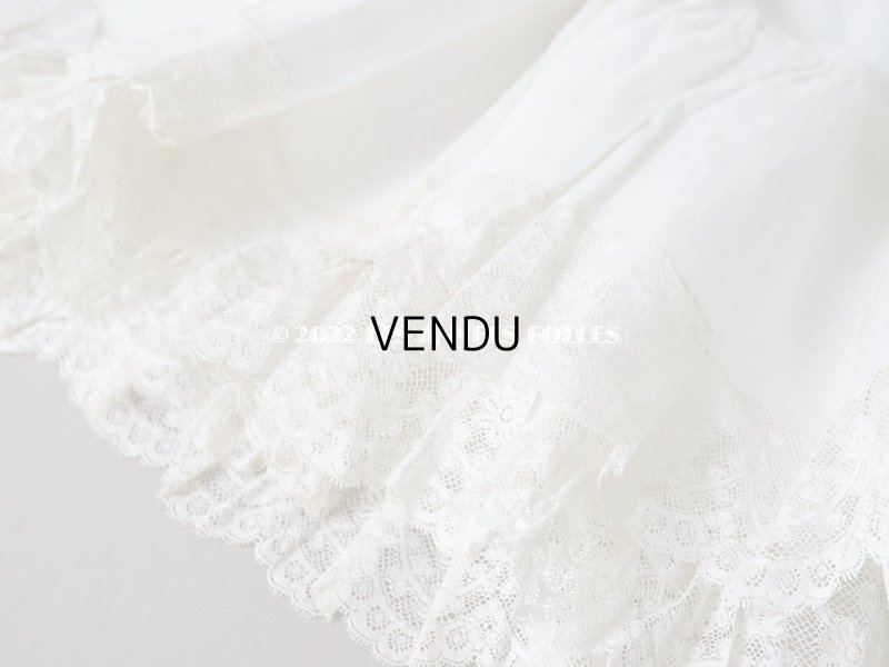 画像3: 1900年代 アンティーク  ドレスの裾  2段のフリル ギャザー入り＆ヴァランシエンヌレース 