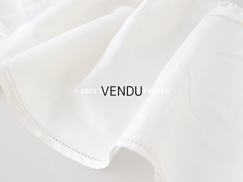 画像5: アンティーク シルク製  幅広 シルク製 幅広 フリルリボン クリーム色 2.2m　 約15cm幅