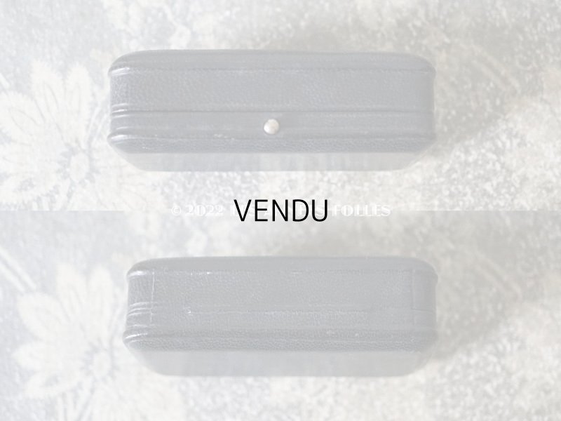 画像4: アンティーク 本革製 ジュエリーボックス 　ブラック　ボタン用