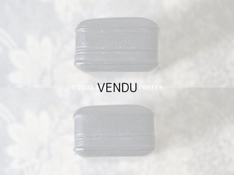 画像5: アンティーク 本革製 ジュエリーボックス 　ブラック　ボタン用