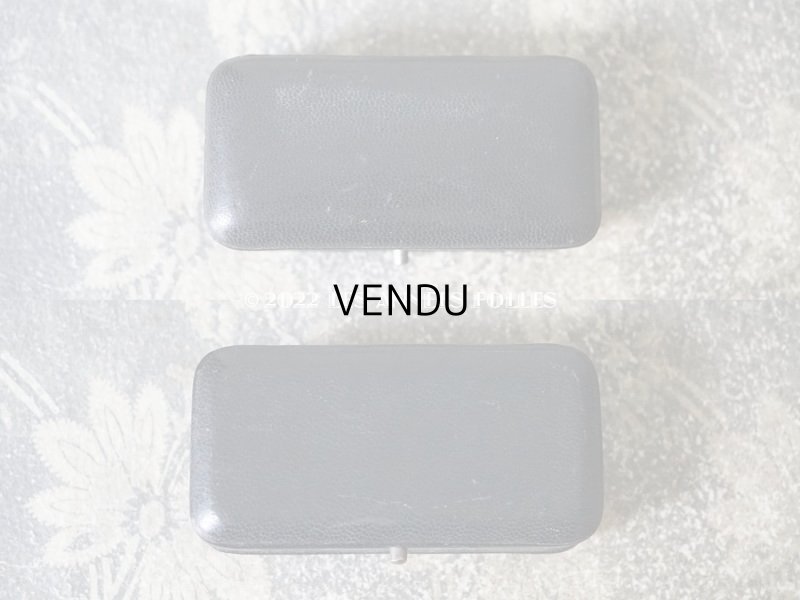 画像3: アンティーク 本革製 ジュエリーボックス 　ブラック　ボタン用